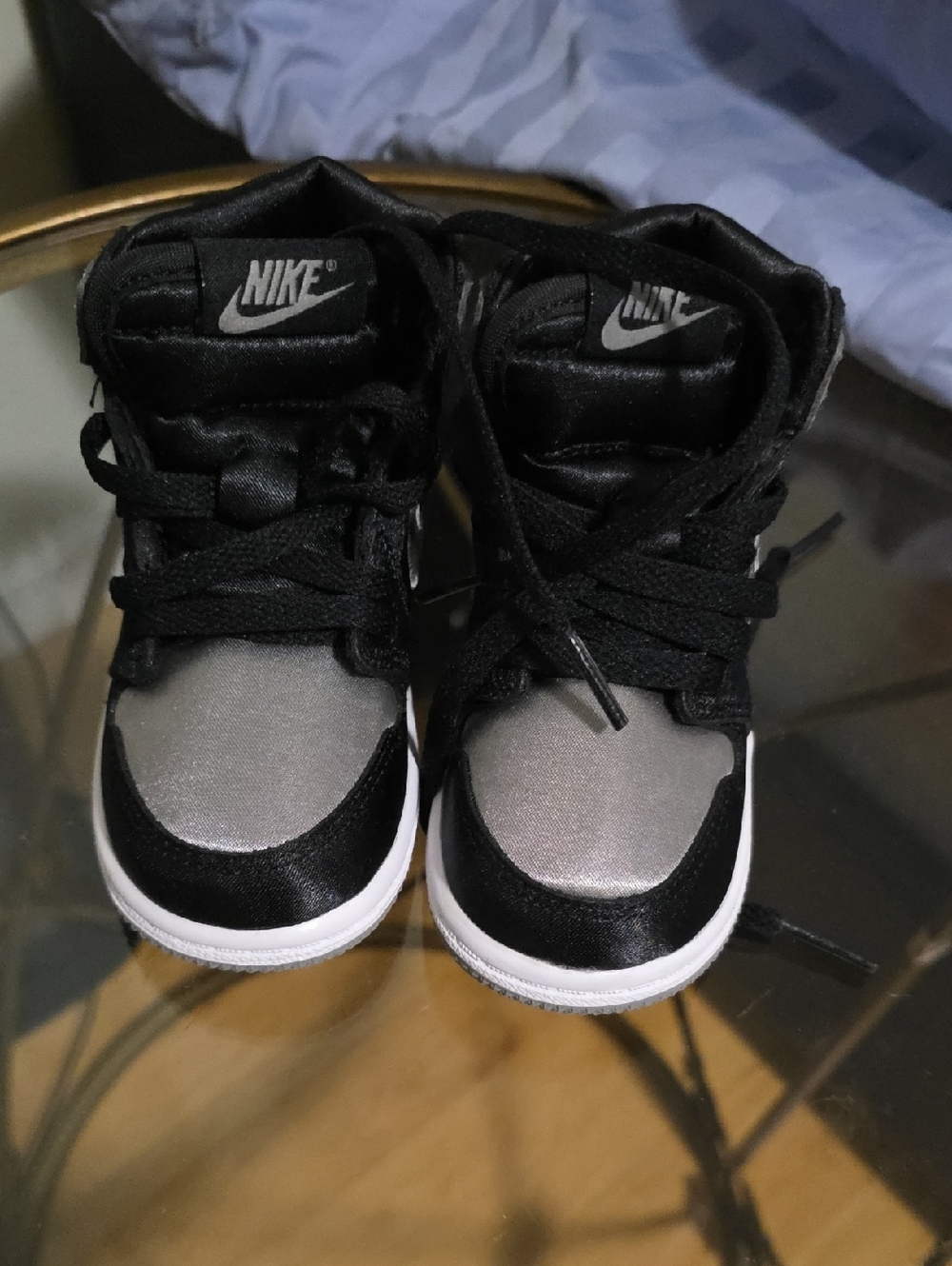 Nike Kids Black and Gray High-Top Sneakers